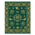 Golden Bird Floral Border Rug