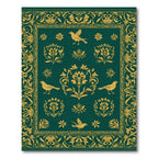 Golden Bird Floral Border Rug