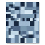 Shades Navy Rectangular Geometric Arrangement Rug
