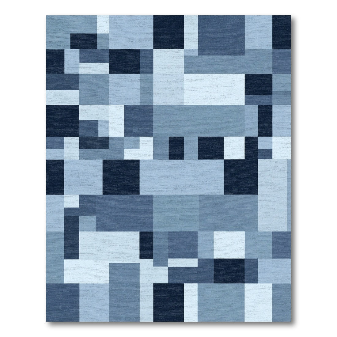 Shades Navy Rectangular Geometric Arrangement Rug