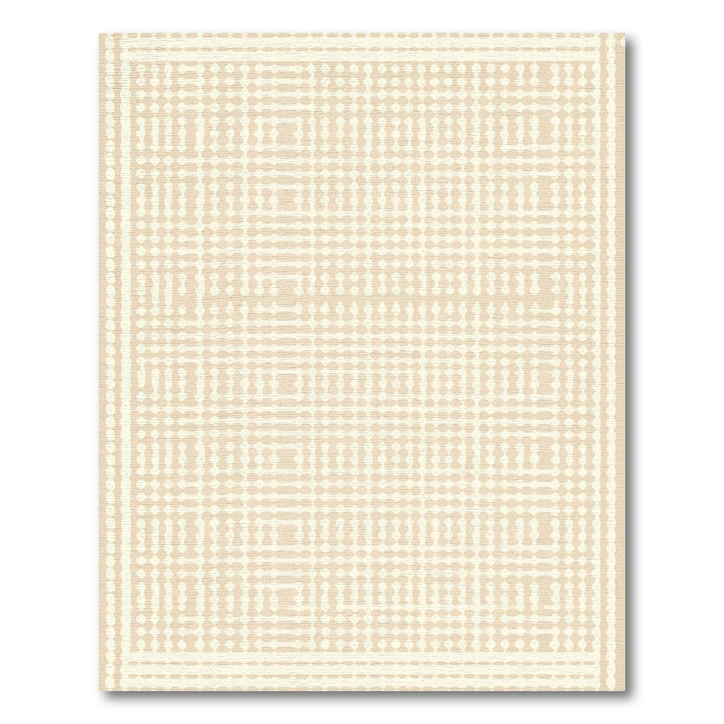 Neutral Textured Geometric Square Rug