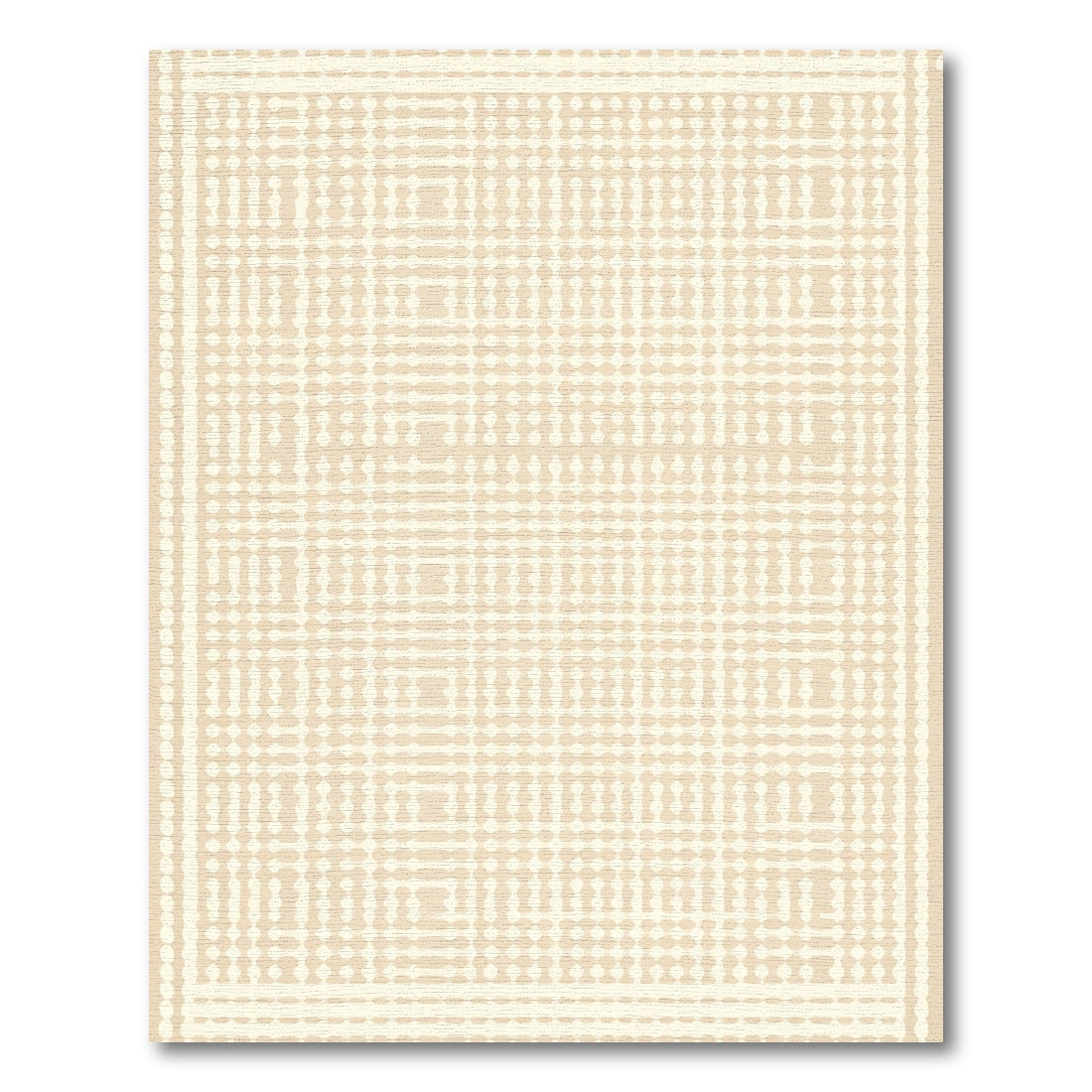 Neutral Textured Geometric Square Rug