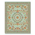 Sage Green Floral Arabesque Rug