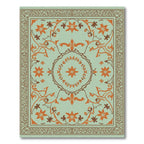 Sage Green Floral Arabesque Rug