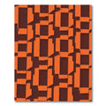 Orange Brown Geometric Blocks Rug