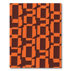 Orange Brown Geometric Blocks Rug