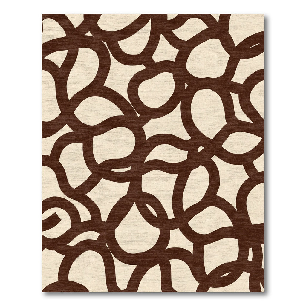 Brown Abstract Continuous Loop Rug