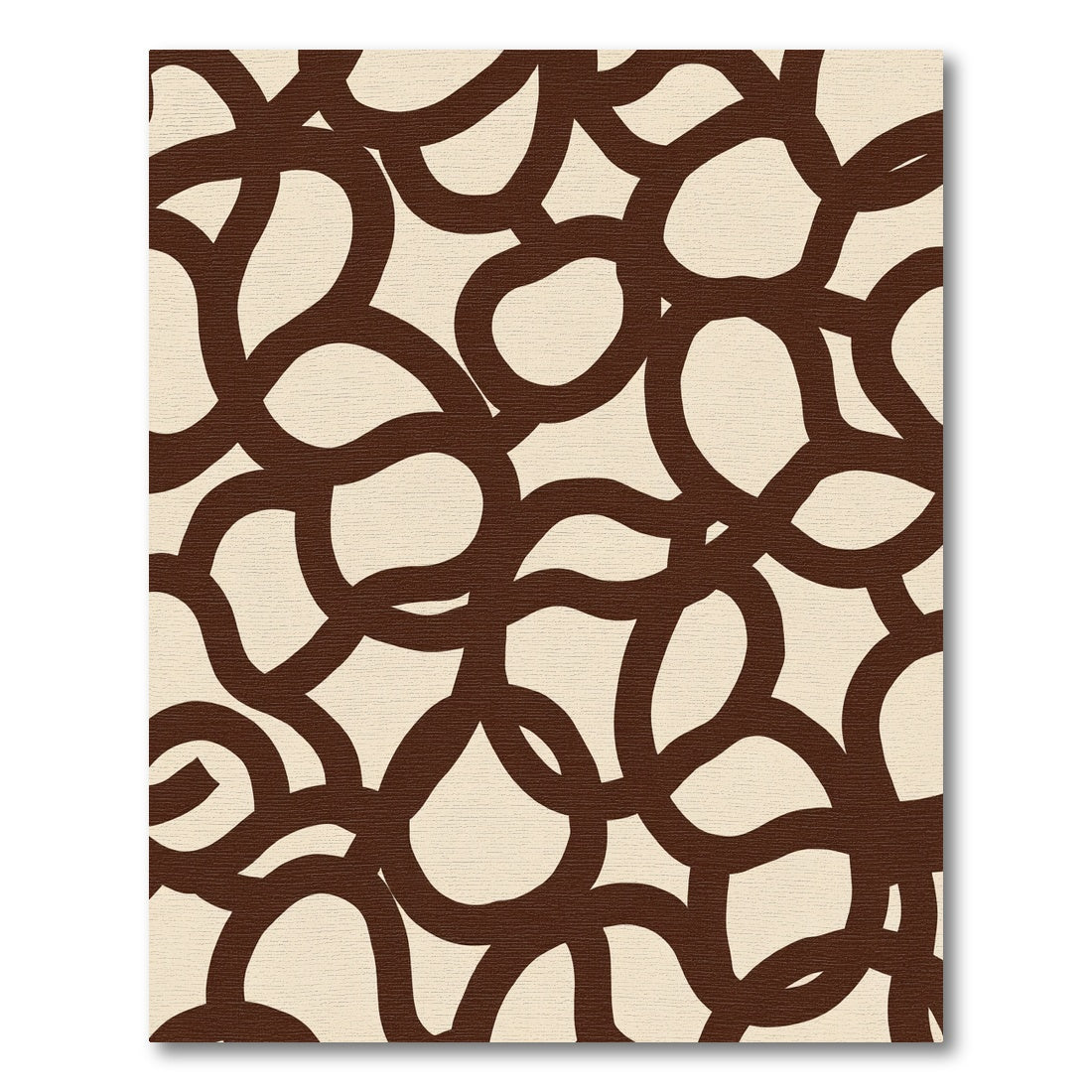 Brown Abstract Continuous Loop Rug
