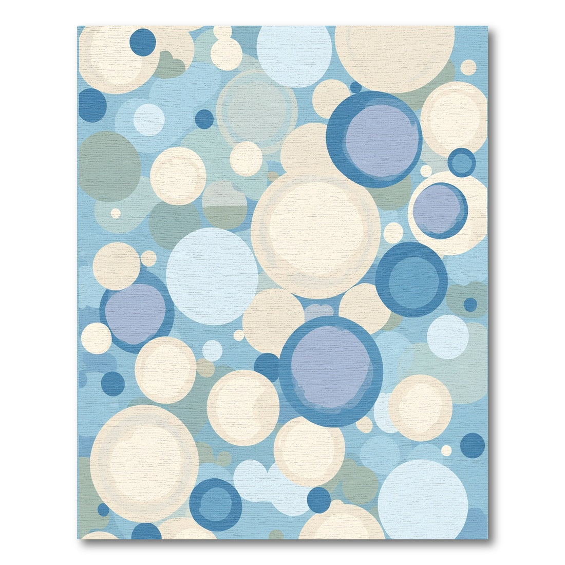 Soothing Blue Cream Bubble Cluster Rug