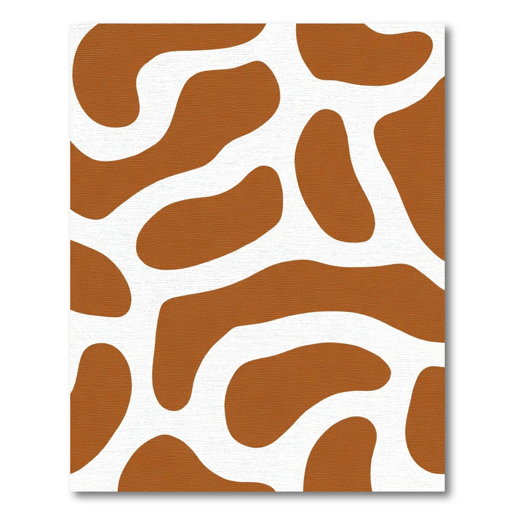 Brown White Organic Abstract Shape Rug