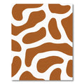 Brown White Organic Abstract Shape Rug