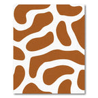Brown White Organic Abstract Shape Rug