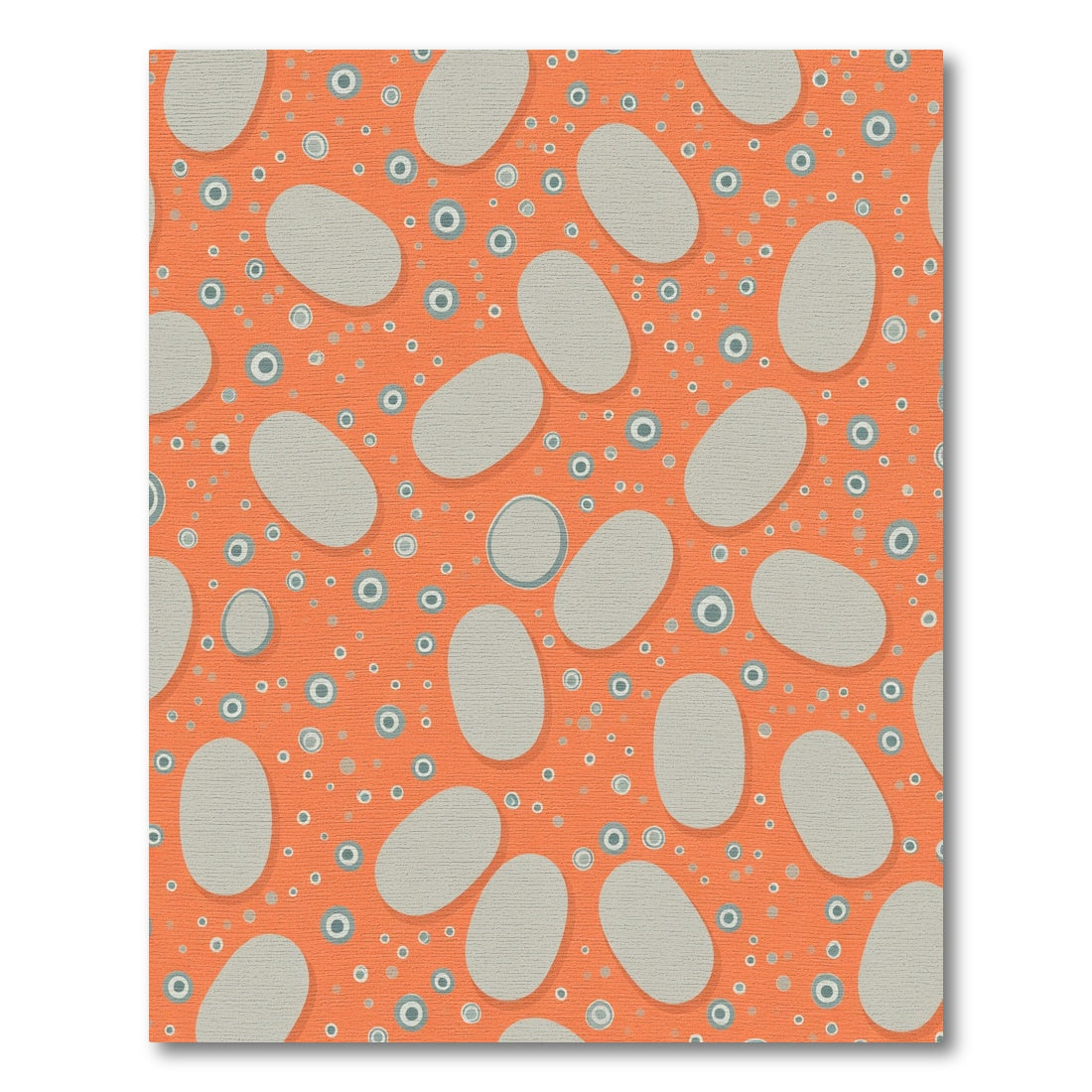 Orange Speckled Oval Collage Rug