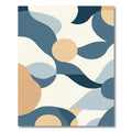 Blue Tan Abstract Organic Shape Rug