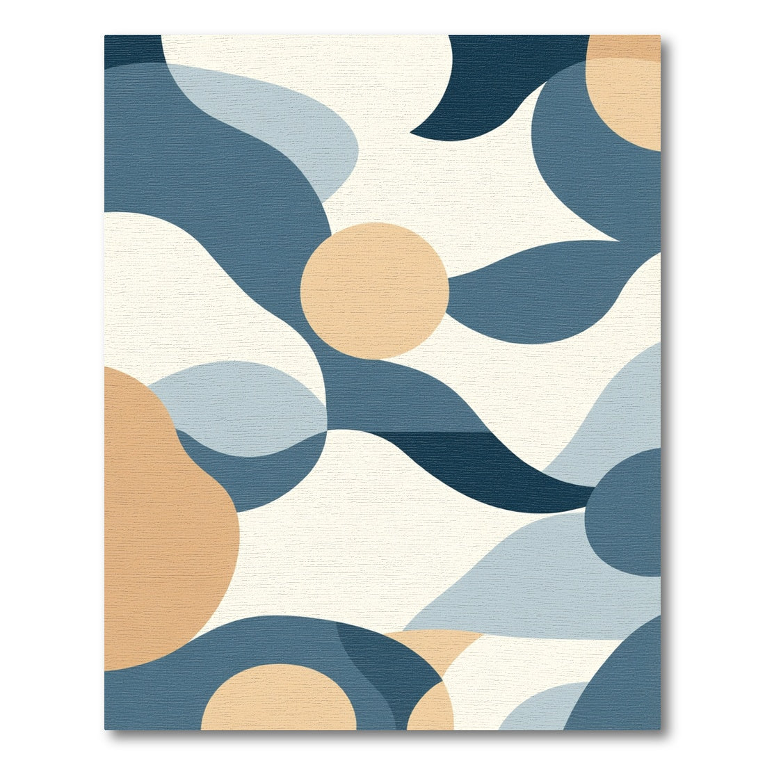 Blue Tan Abstract Organic Shape Rug