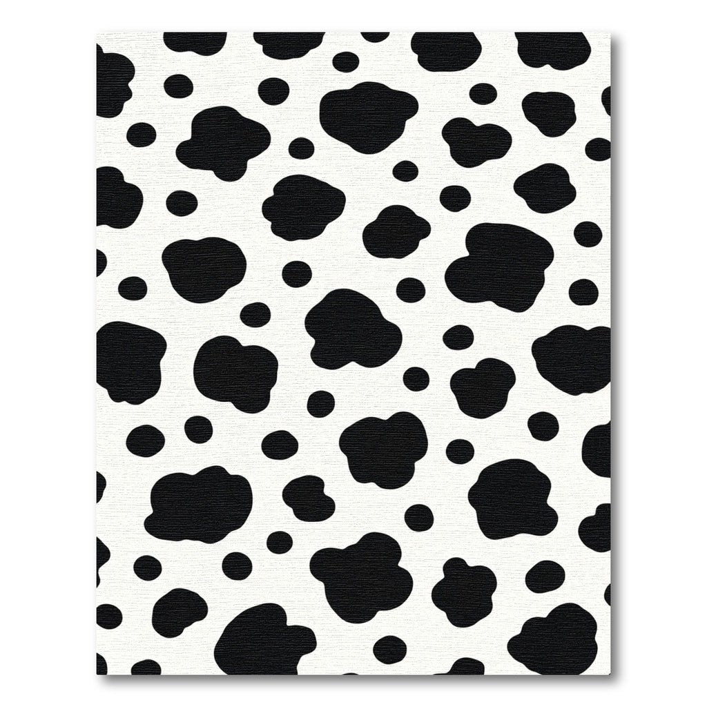 Black White Cow Spot Texture Rug