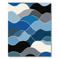 Layered Wavy Landscape Blues Rug