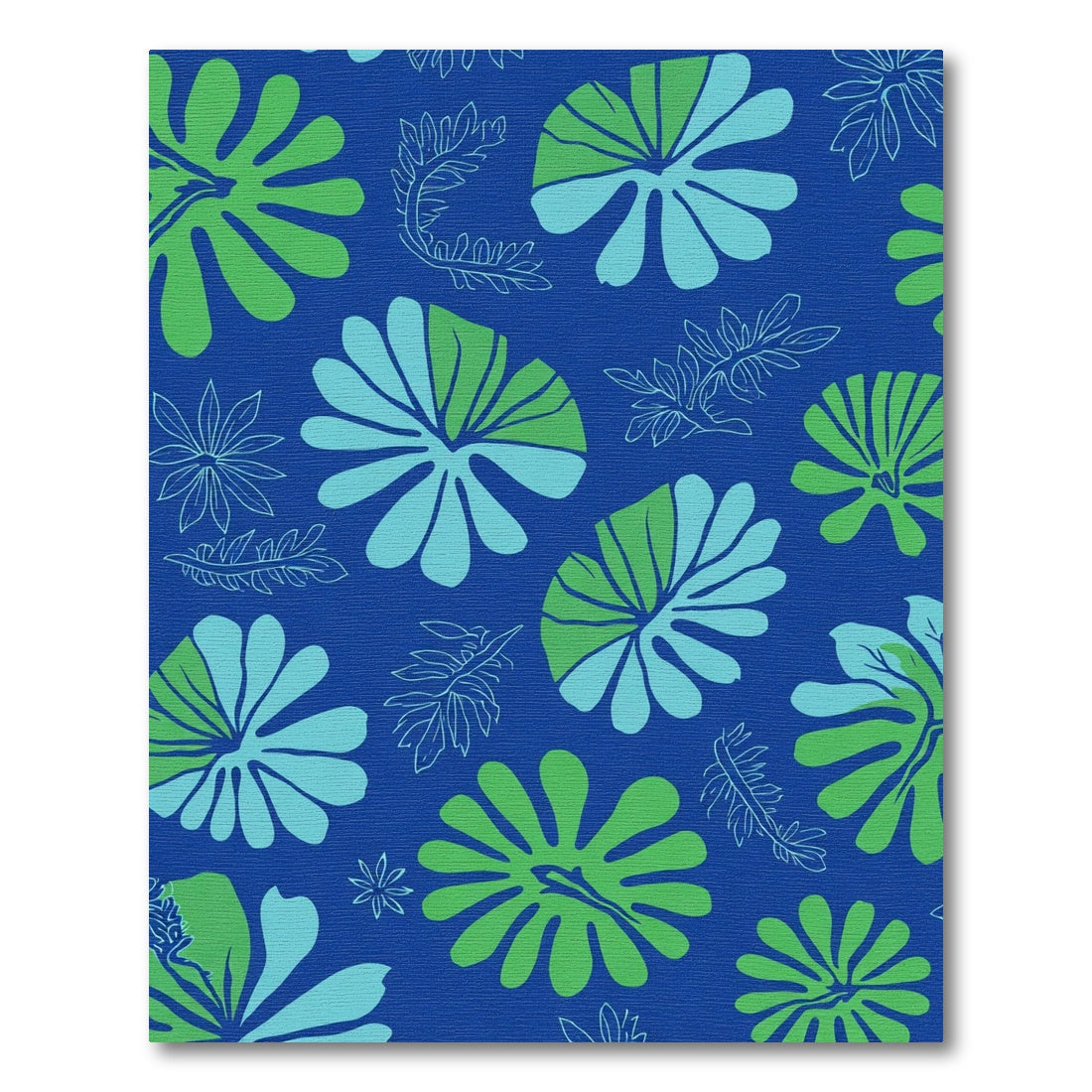 Tropical Blue Green Leaf Arrangement Rug