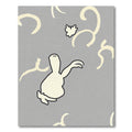 Whimsical Cream Creature Gray Swirl Rug