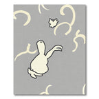 Whimsical Cream Creature Gray Swirl Rug