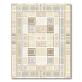 Neutral Tones Geometric Interlocking Squares Rug