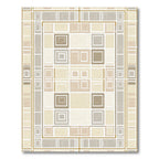 Neutral Tones Geometric Interlocking Squares Rug
