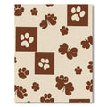 Brown Paw Print Square Composition Rug