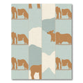 Brown Bear Landscape Pastel Blocks Rug