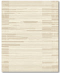 Neutral Beige Textured Stripe Rug