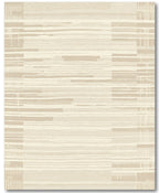 Neutral Beige Textured Stripe Rug