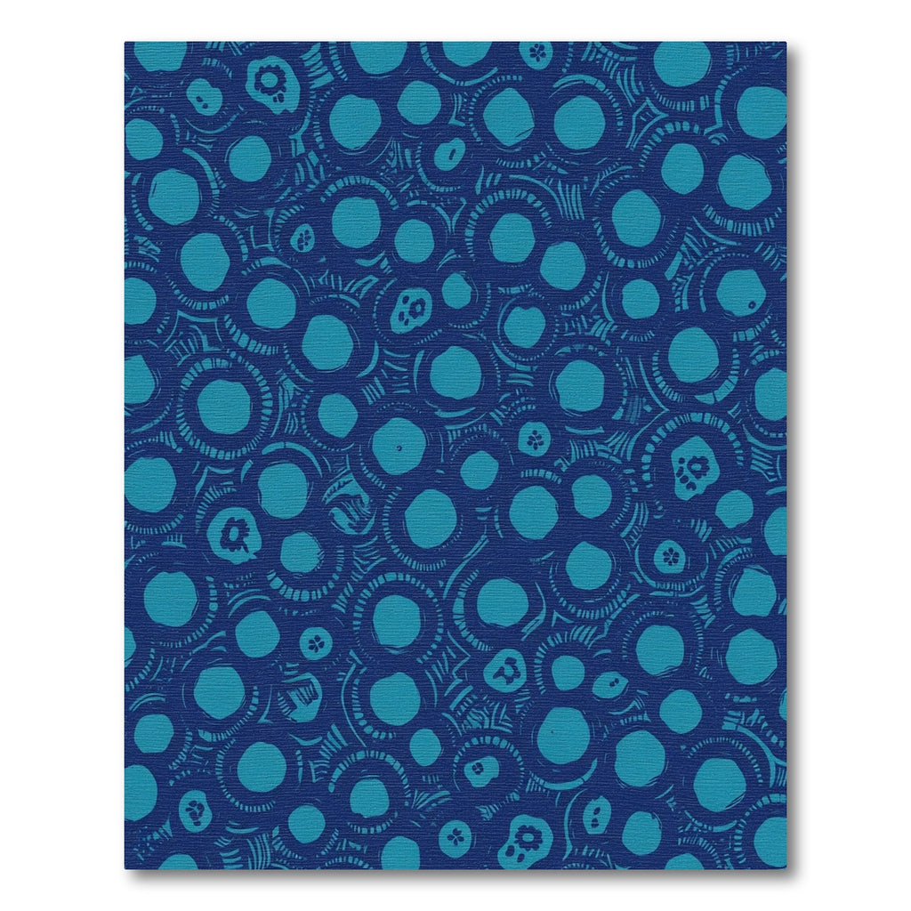 Deep Blue Organic Circles Composition Rug