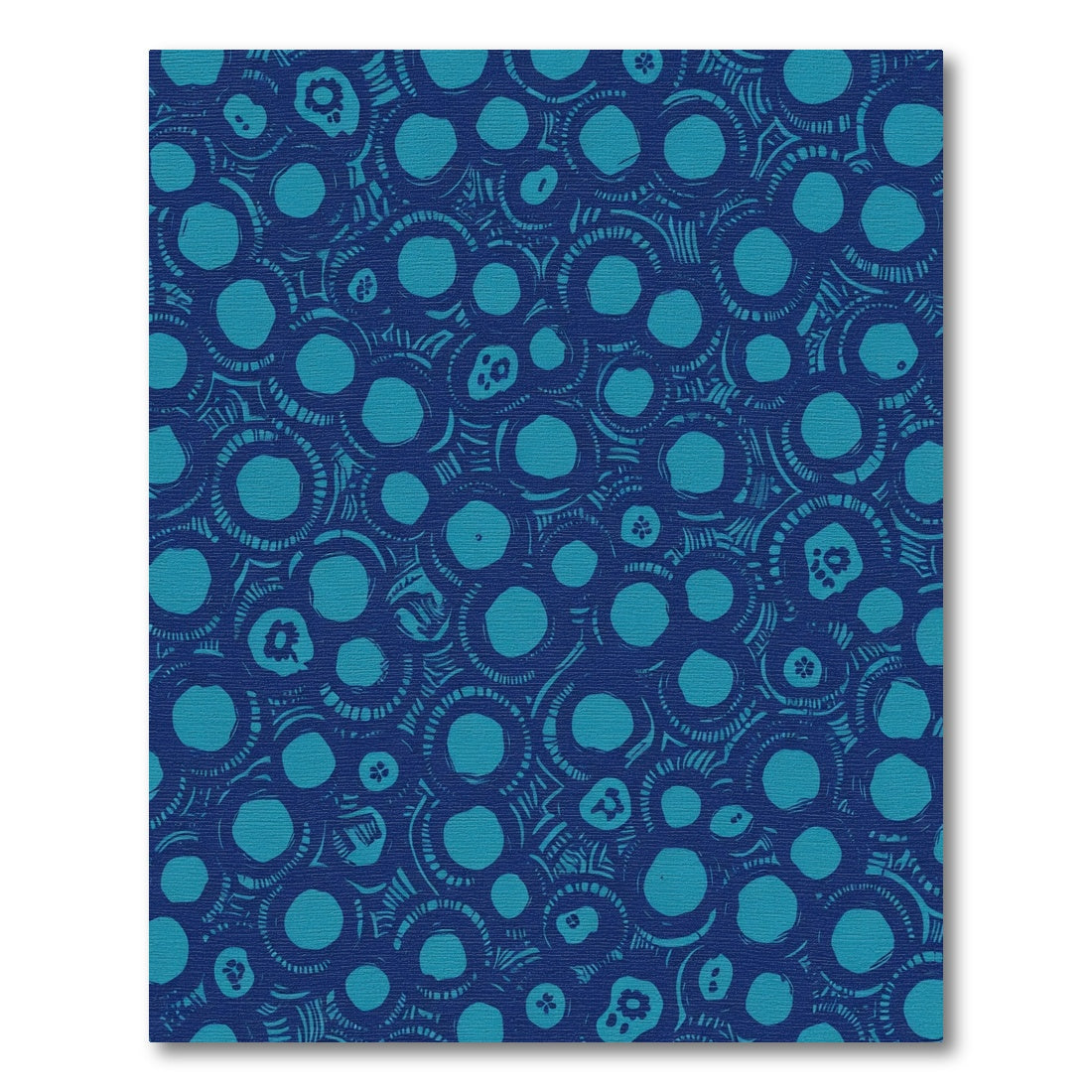 Deep Blue Organic Circles Composition Rug