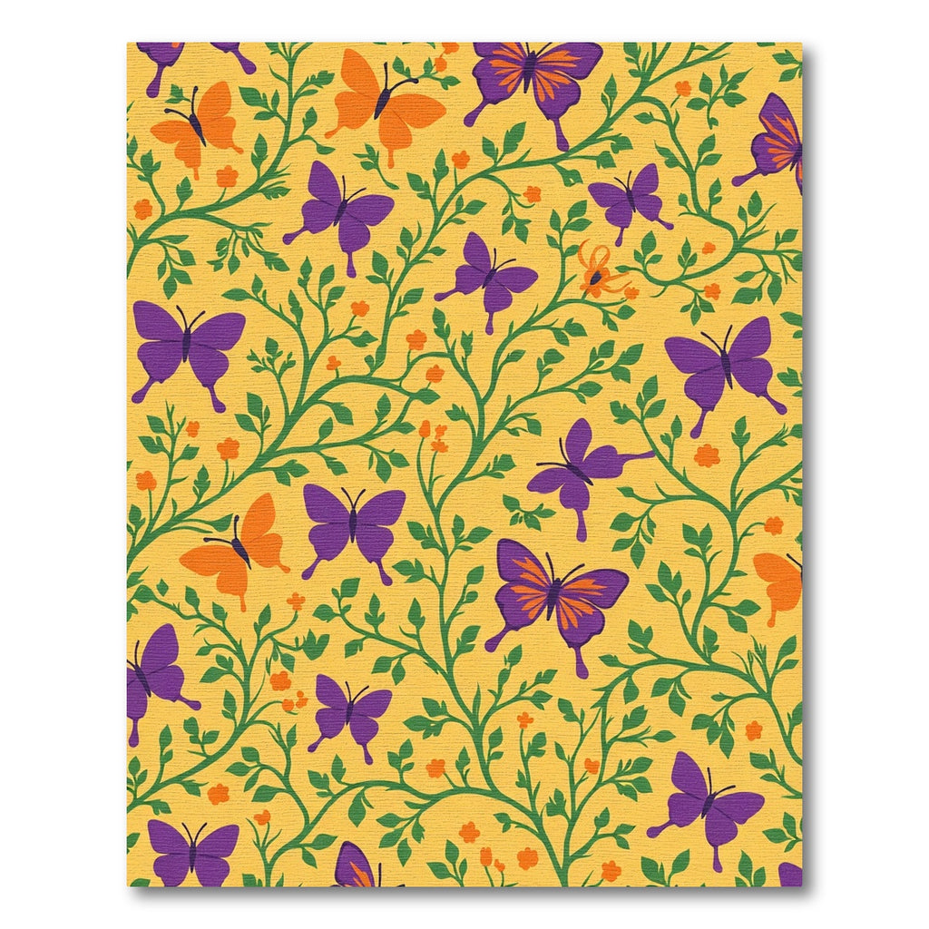 Vibrant Purple Orange Butterfly Garden Rug