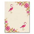 Pink Heron Floral Corner Arrangement Rug