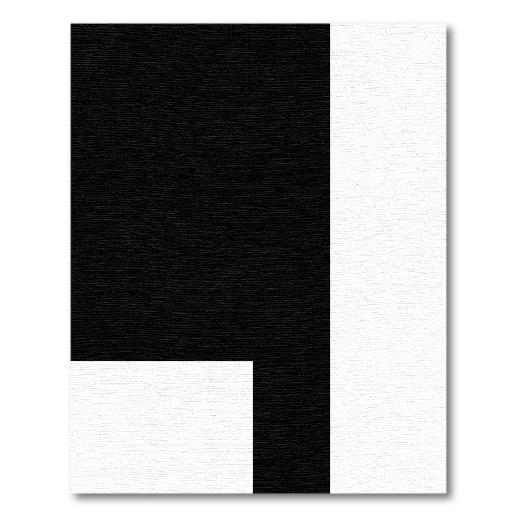 Bold Black White Abstract Squared Rug