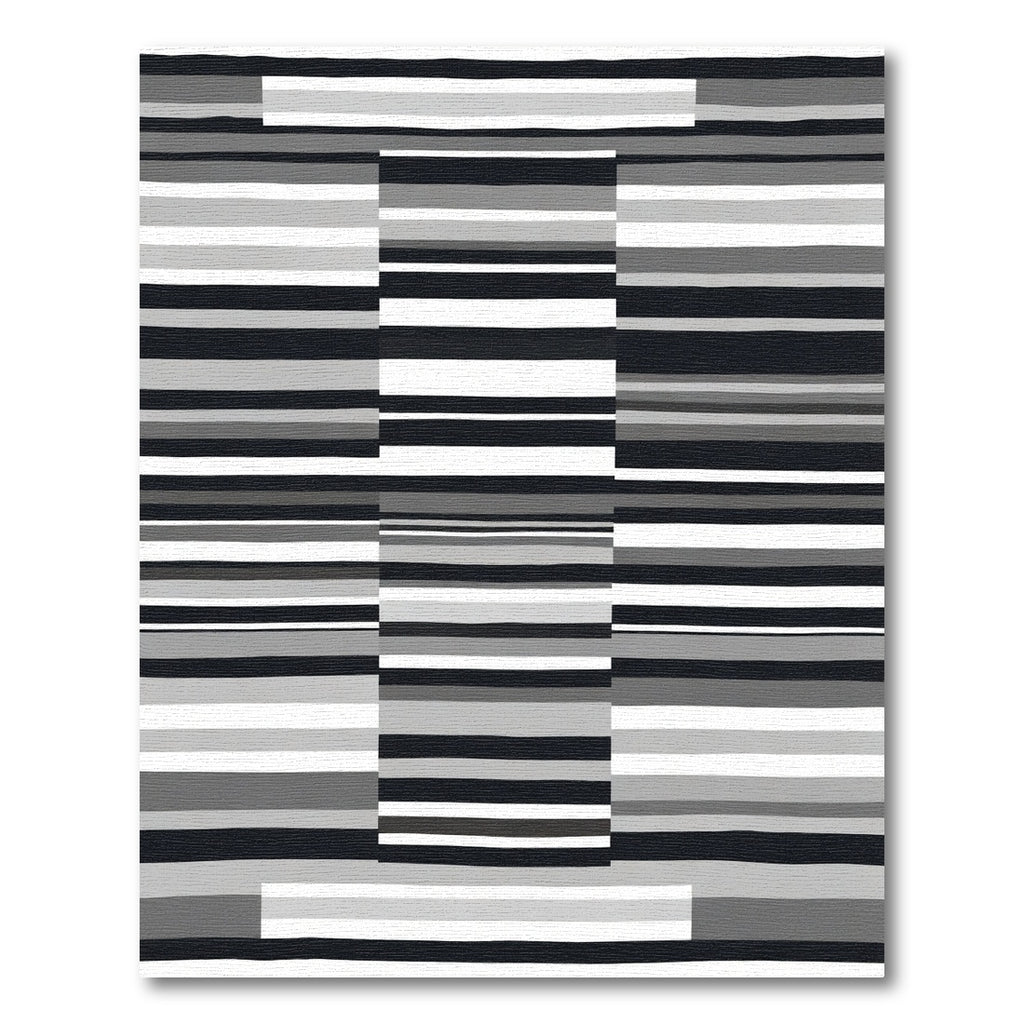 Monochromatic Striped Rectangular Block Rug