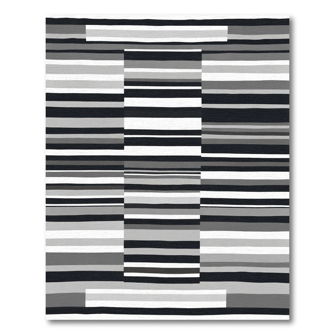 Monochromatic Striped Rectangular Block Rug