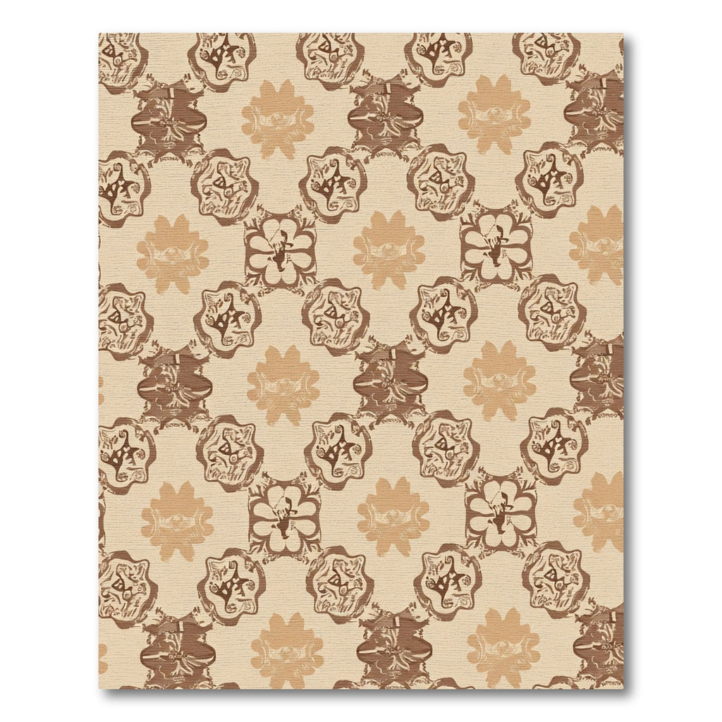 Brown Floral Medallion Arrangement Rug