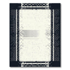 Geometric Pixelated Monochrome Border Rug