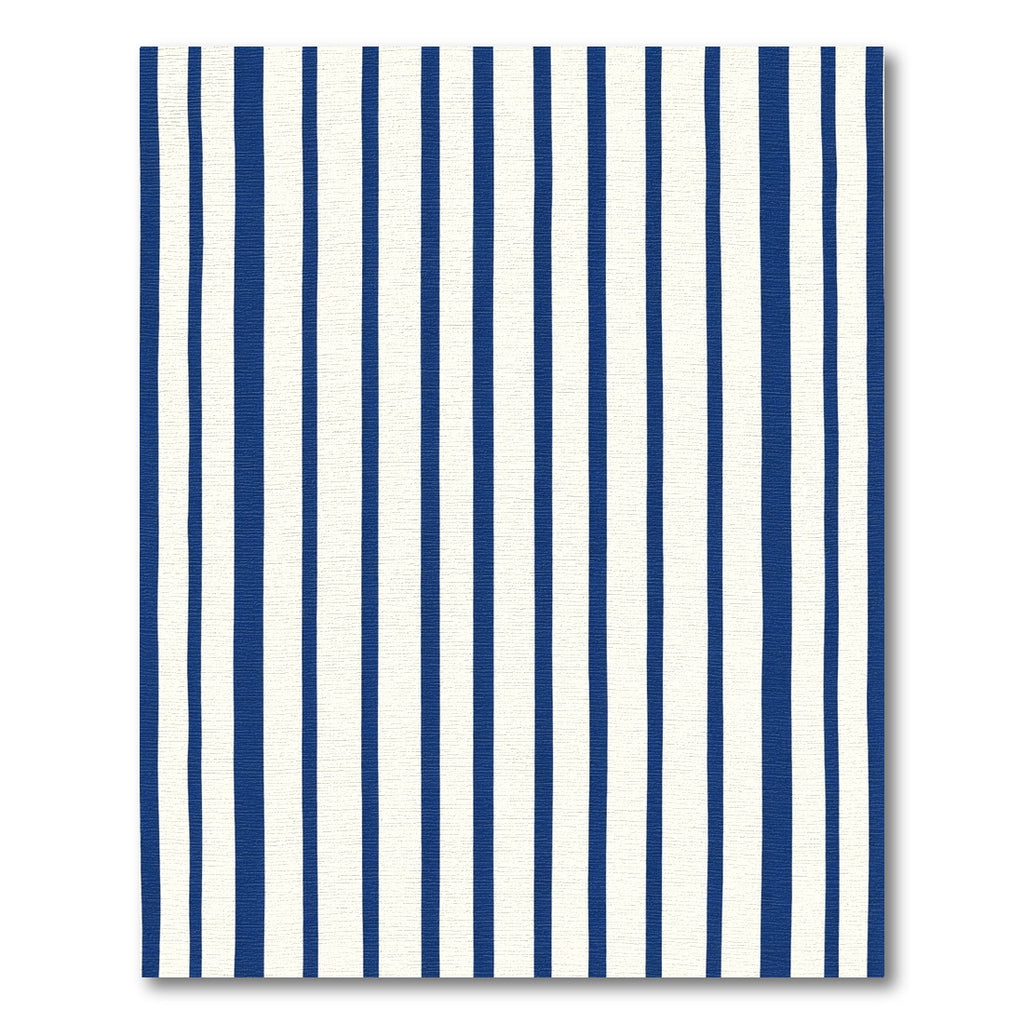 Deep Blue White Vertical Stripe Rug