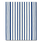 Deep Blue White Vertical Stripe Rug