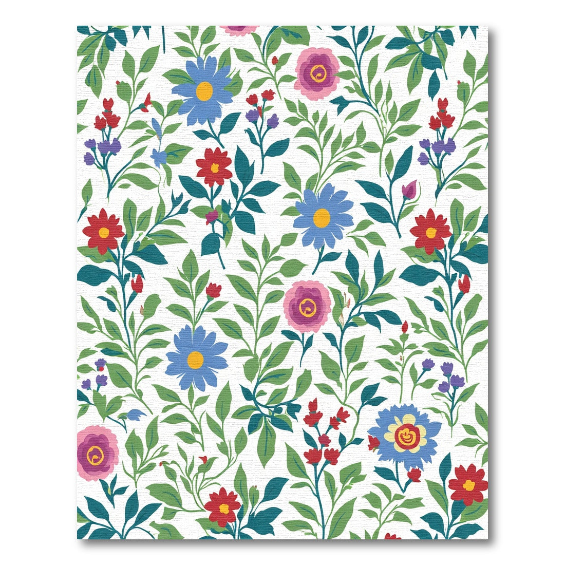 Vibrant Floral Garden Whimsical Botanical Rug