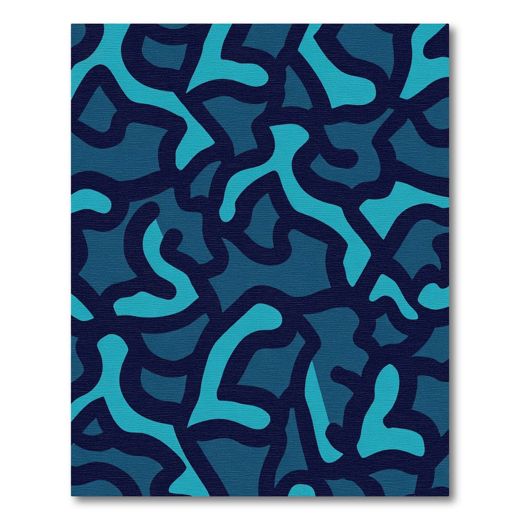 Deep Blue Camouflage Organic Flow Rug