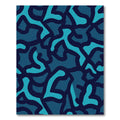 Deep Blue Camouflage Organic Flow Rug