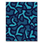 Deep Blue Camouflage Organic Flow Rug
