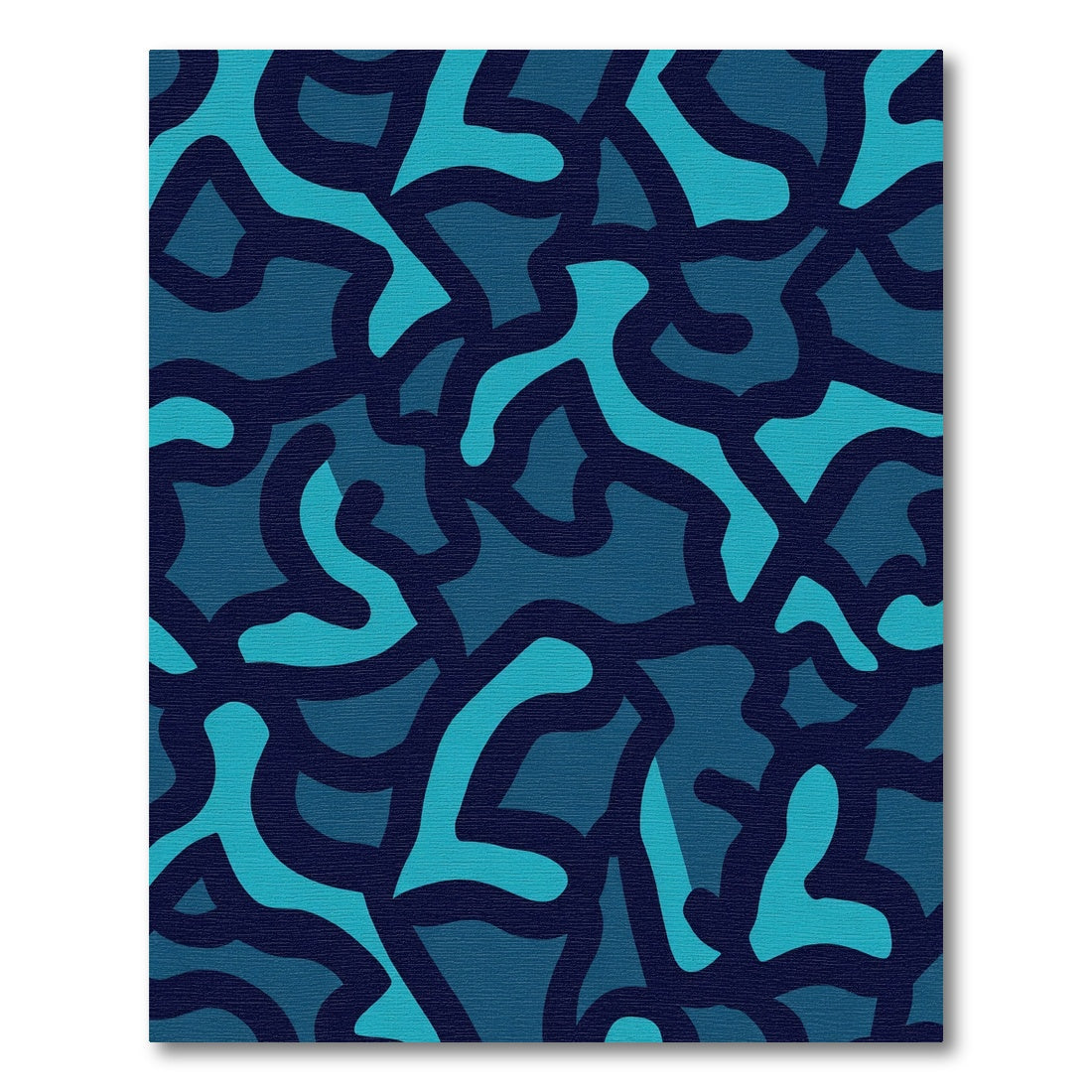 Deep Blue Camouflage Organic Flow Rug