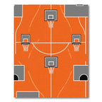 Orange Court Hoops Graphic Rug