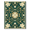 Emerald Golden Floral Medallion Rug