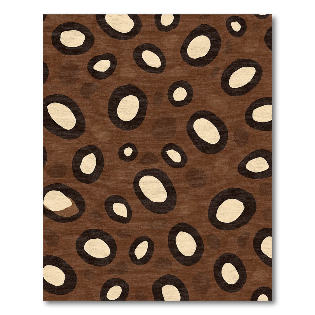Brown Spotted Abstract Circles Rug