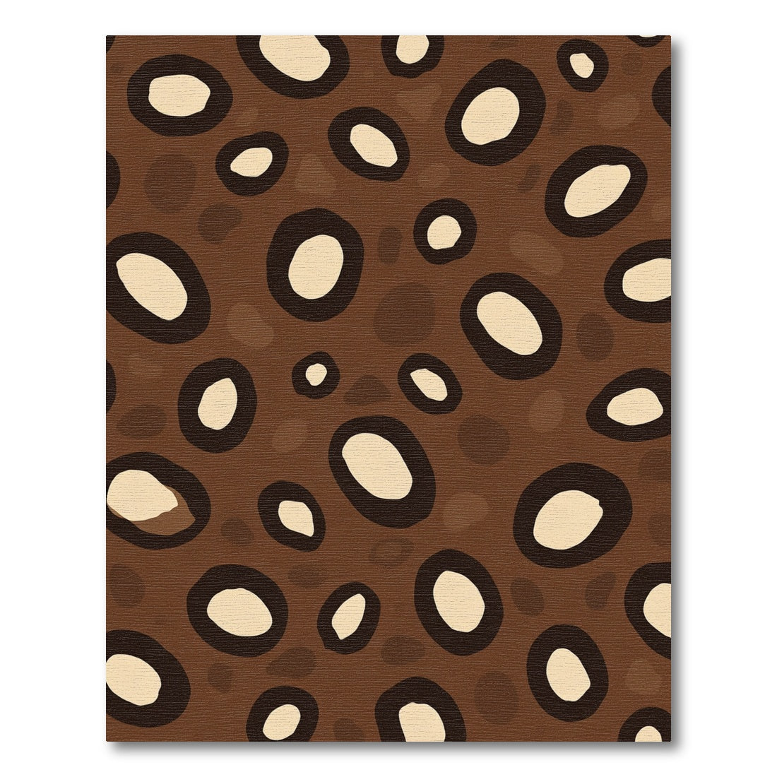 Brown Spotted Abstract Circles Rug